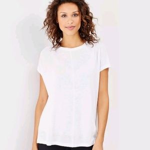 J.jill white linen & modal easy tee